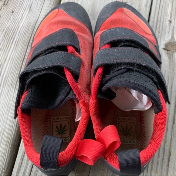 Climb X Rave Strap Climbing Shoes Mens US 6 / Womens US 7 EU 38 Red Hook & Loop - Picture 13 of 15